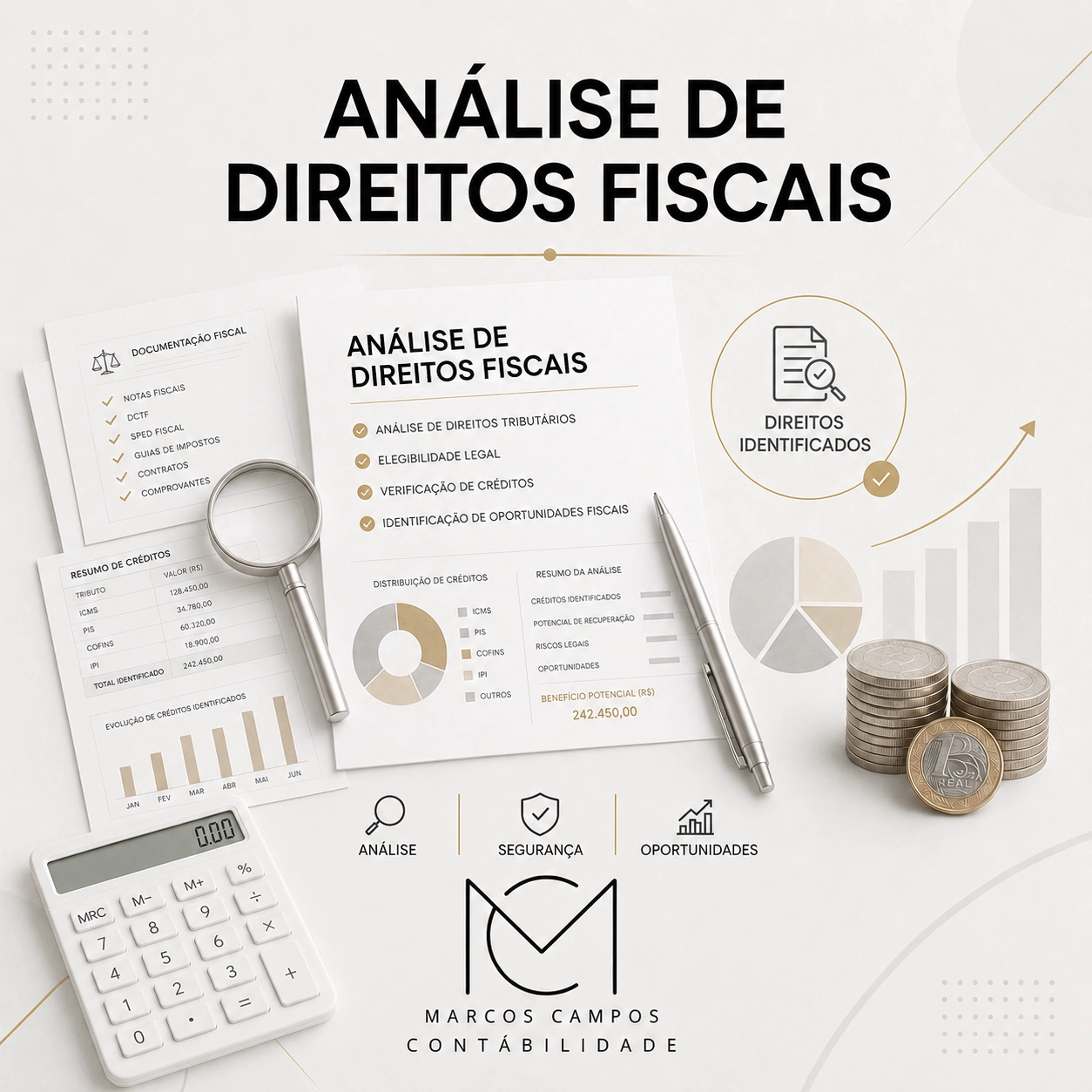 Arte do serviço Análise de Direitos Fiscais
